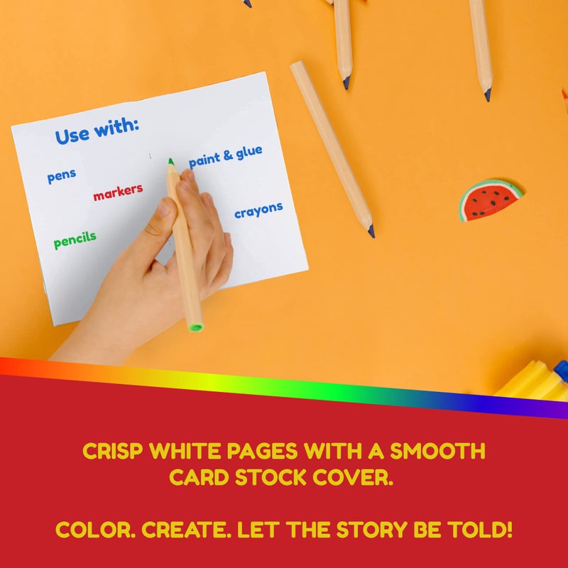 Hygloss Blank Books - Bulk 20 Pack â€“ 4.25" x 5.5" A6 Assorted Colors â€“ Paperback Blank Books for Kids to Write Stories, Doodle Art â€“ Plain Drawing Sketchbook, Unlined Journal, Notebook Without Lines - Image 3