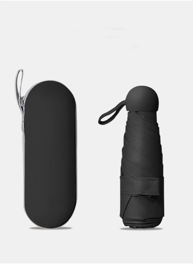 Haidue Small Folding Capsule Sunblock Umbrella, Black  - Image 2