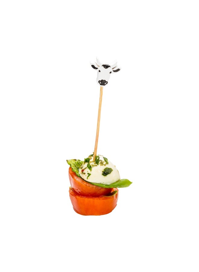 Restaurantware 3.9 x 0.8 Inch Party Toothpicks, 1000 Disposable Cocktail Skewers - Wooden Mini Cow Head Decoration, Sharp Tips, White Bamboo Decorative Cocktail Picks, Durable, Versatile, Durable  - Image 2