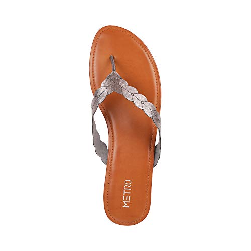 Metro Womens Synthetic Gun Metal Slippers (Size (3 UK (36 EU)) - Image 4