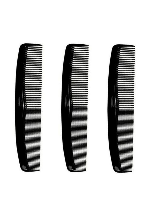 Comfort Axis Coarse/Fine Hair Comb Set 8 Inches 3 Pack Black - Image 2