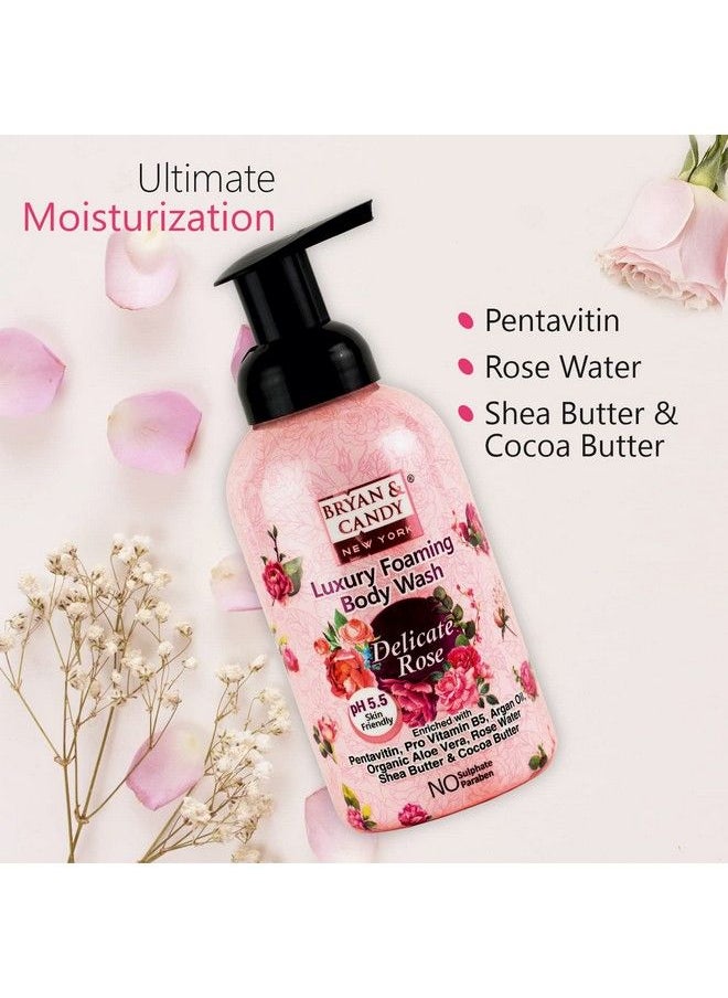 BRYAN & CANDY Delicate Rose Luxury Foaming Body Wash With Pentavitinpro Vit B5Argan Oilaloe Verarose Watercocoa Buttershea Butter Skin Friendly Ph 5.5 All Skin Types 400 Ml  - Image 5