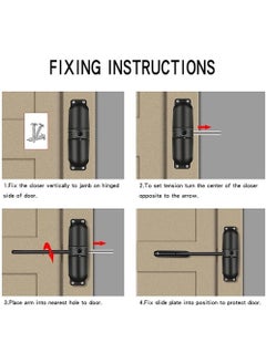 Safety Spring Door Closers, Adjustable Closing Hinge, Automatic Quiet Gate Closer Easy to Install, Stopper Fire Rated, Convert Hinged Doors Self (Black) - pzsku/Z38B028BAAB24E82AB7A9Z/45/_/1666378150/e3783e33-7578-40f7-af01-6e43eba8760c