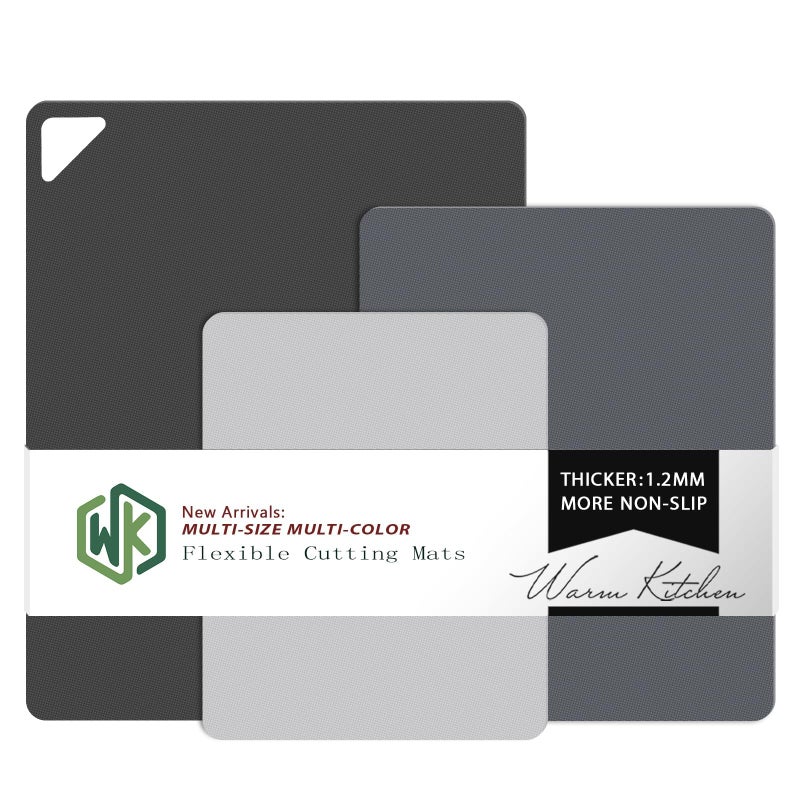 WK Flexible Plastic Cutting Boards Mats for Kitchen Flexible Non Slip Cutting Mat Thin Cutting Sheets BPA Free Dishwasher Safe Multi Sizes