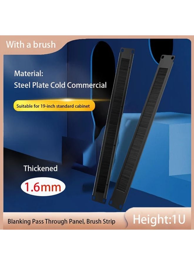 1U Brush Panel 2pcs 19 Inch Rackmount Cable Management Spacer For Server Rack - Image 1