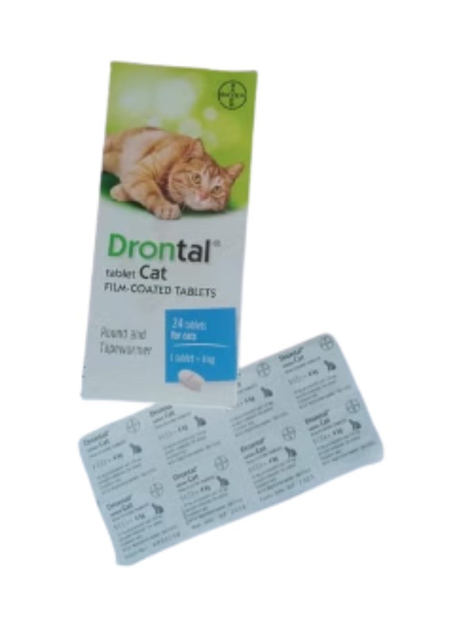 BAYER Drontal Tasty Bone Worming ( Round and Tapewormer ) for Cats - 8 Tablets - Image 1