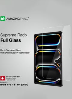 AMAZINGthing Radix iPad PRO 11 inch M4 (2024) Screen Protector Tempered Glass with Defend Edge technology - Clear  - Image 3