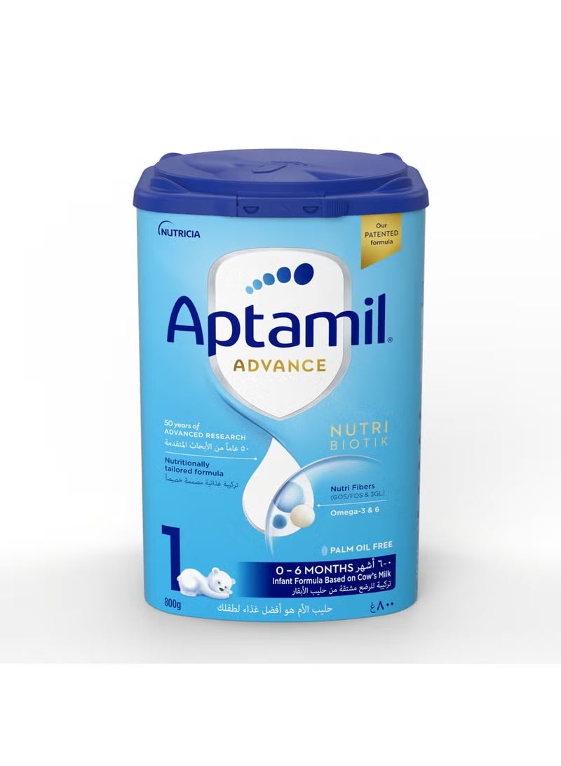 Nutricia Aptamil Advance 1 Infant Formula Milk From 0-6 Months, Easy To Use Pack 800gm - Image 1