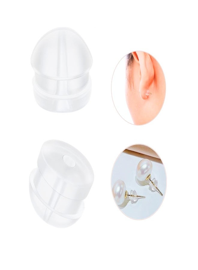 KASBEE Silicone Earring Backs, Clear Earring Backings, 12PCS Soft Earring Stoppers, Safety Back Pads Backstops, Earring Stopper Replacement for Fish Hook Earring Studs Hoops - Image 1