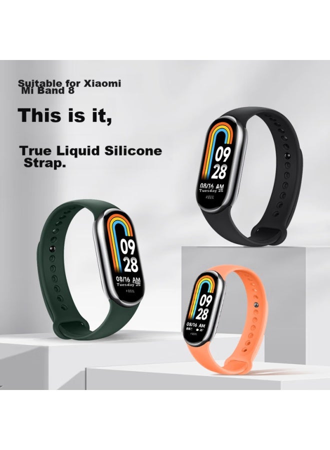 Watchbond Compatible With Xiaomi Band 9/8 Strap, Xiaomi Band 8/9 Wristband, Nfc Version, Liquid Silicone Sports Band 8 Universal Nfc Version, Replacement 9 Strap For Men And Women - Image 2