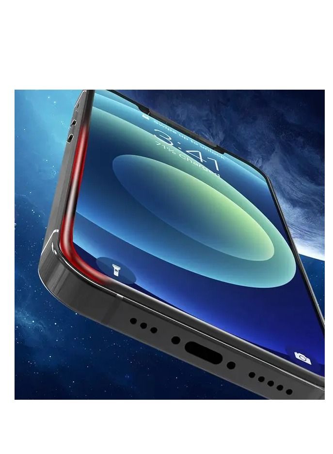 devia Van Series Full Screen Silicone Edge Twice-Tempered Glass Screen Protector for iPhone13 6.1" & 13 Pro 6.1"(2021) - Clear - Image 3