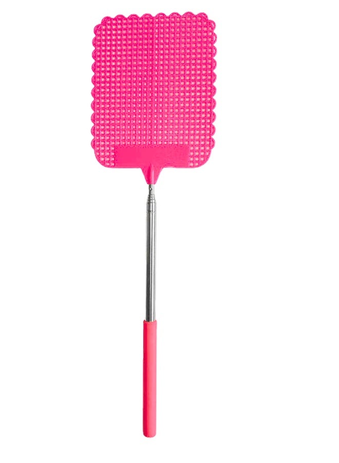 مضرب ذباب يدوي قابل للتمدد بمقبض معدني تلسكوبي - أداة مكافحة حشرات طويلة المدى	مضرب حشرات محمول يدوي للبعوض والذباب والحشرات الطائرة - Image 1