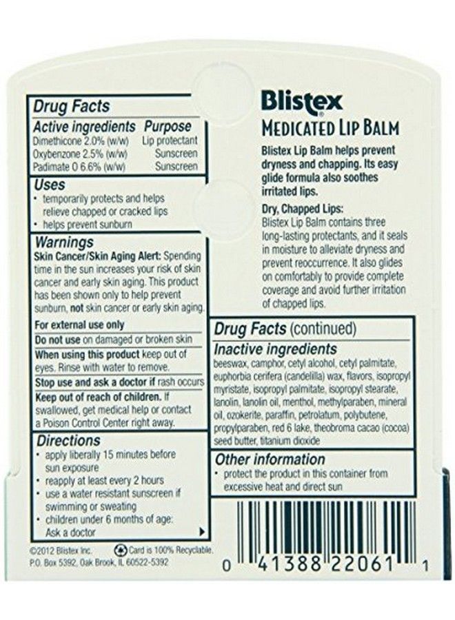 Blistex Medicated Stick Size .15Z Medicated Stick .15Ozpack Of 3 - Image 3