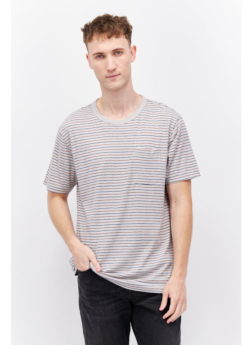 Men Round Neck Short Sleeve Stripe T-Shirts, Grey Combo - pzsku/Z38B07834A0F9311A468DZ/45/_/1737642472/b33102bc-d0d8-4a3f-bf33-f39bf9f02ebd