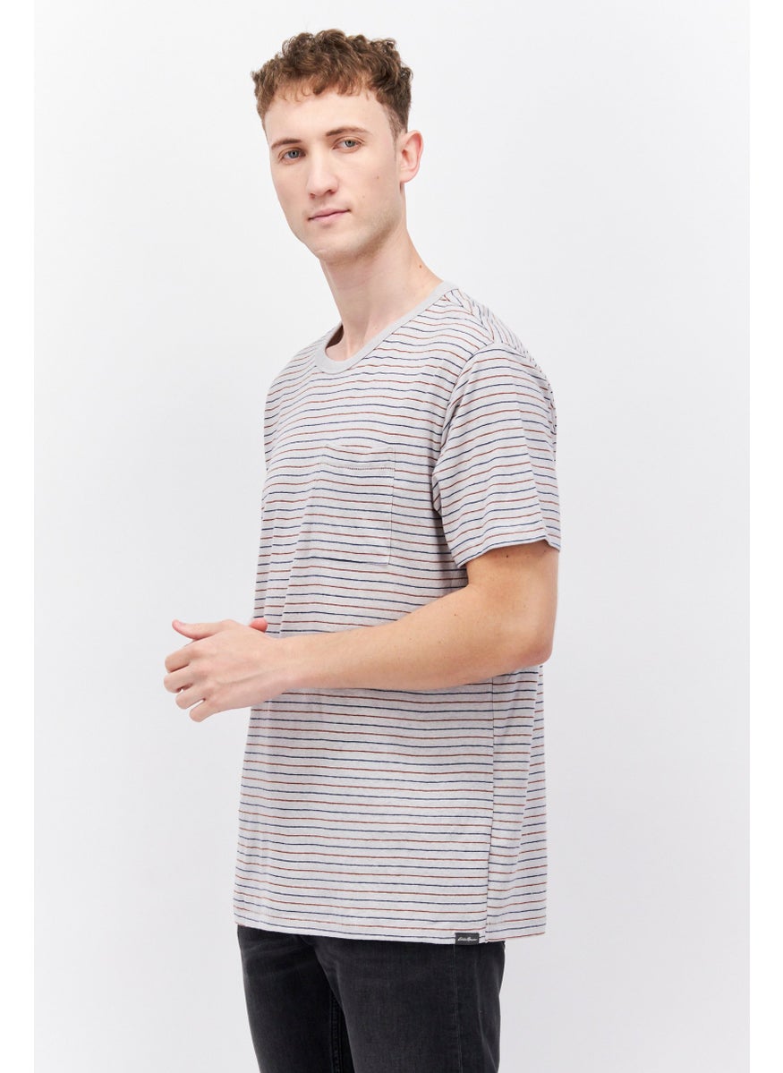 Men Round Neck Short Sleeve Stripe T-Shirts, Grey Combo - pzsku/Z38B07834A0F9311A468DZ/45/_/1737642480/2bc19488-19c4-4aae-8b4c-e34ba322e435