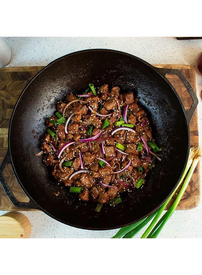 قلاة ووك عالية الجودة من الحديد الزهر، سهلة التنظيف، أسود، 14 بوصة - P14W3 - Image 4