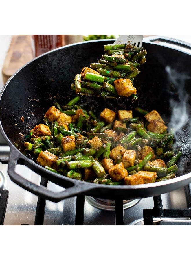 قلاة ووك عالية الجودة من الحديد الزهر، سهلة التنظيف، أسود، 14 بوصة - P14W3 - Image 3