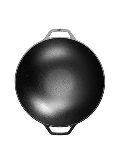LODGE High-Grade Cast Iron Easy Cleaning Wok Black 14 Inch P14W3  - Image 2