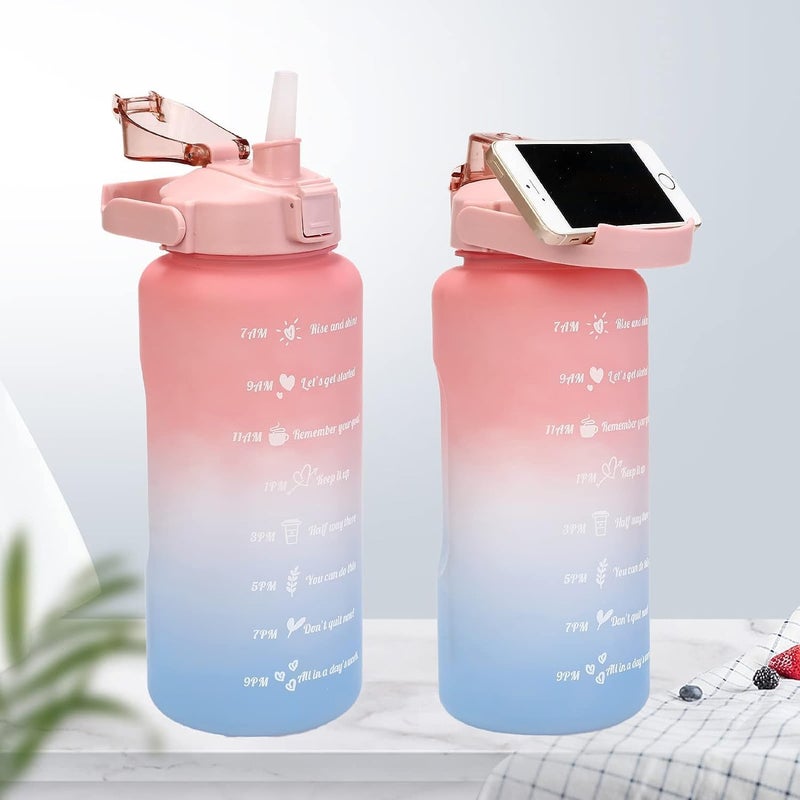 AEKDO 2L Sipper Water Bottle Fitness Gym Water Bottle Spirit Motivational Water Gallon with Time Marker Large Capacity 2000ML Leakproof BPA Free Fitness Sports Water Bottle ABS Plastic Pack of 1 - Image 4