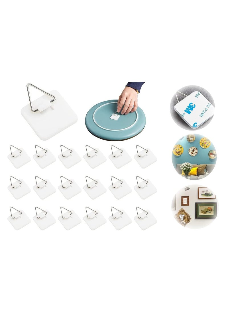 SYOSI Invisible Adhesive Plate Hanger Set Vertical Plate Holders Self-Adhesive Wall Dishes Hook for The Wall Decorative Plates Photo Picture Frame and Art Decor Supplies, 1.25 Inch, 80 Pieces - Image 1