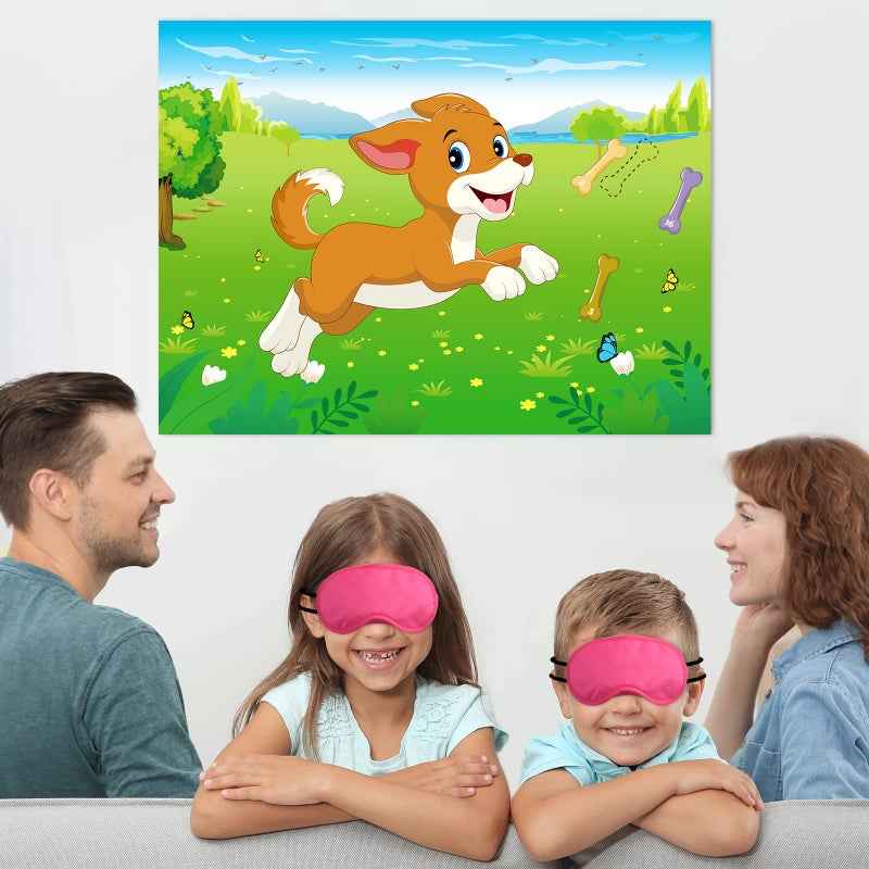 Morcheiong Pin The Tail on The Dog Birthday Party Game with 48pcs Bones, Give The Puppy A Bone Game for Kids' Dog Birthday Party Supplies - Image 5
