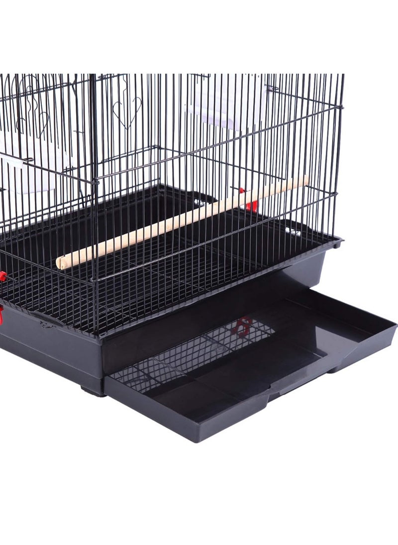 JOGAMS Large Bird Cage Parakeet Cage Birdcage Parrot Cage Metal Bird House With Wooden Stand Rod Feeding Cup Made Of Durable Steel Wire Frames  - Image 3