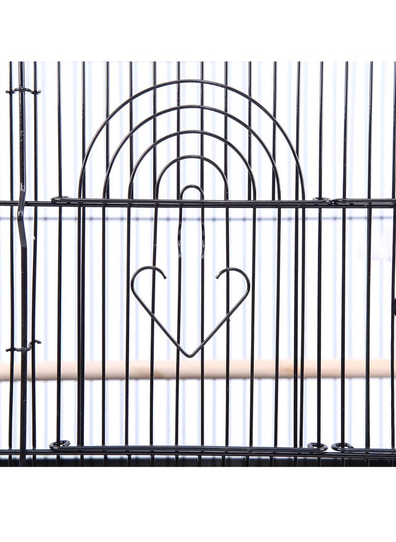 JOGAMS Large Bird Cage Parakeet Cage Birdcage Parrot Cage Metal Bird House With Wooden Stand Rod Feeding Cup Made Of Durable Steel Wire Frames  - Image 4
