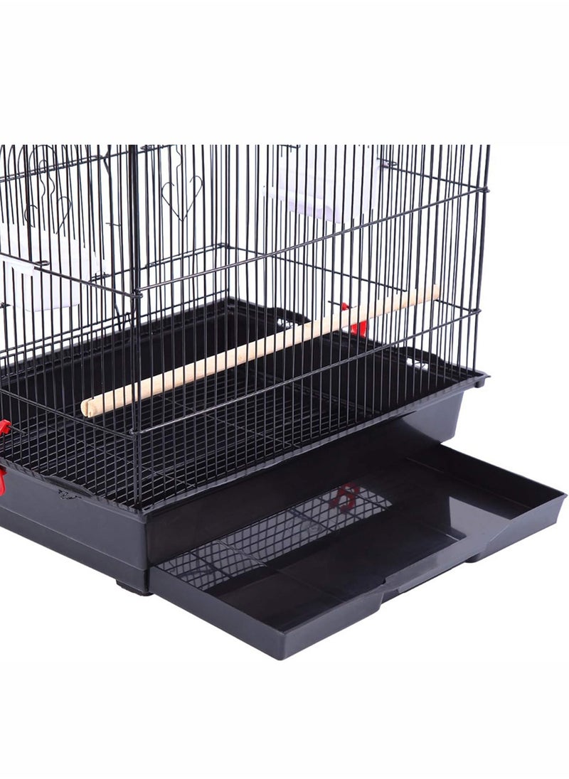 JOGAMS Large Bird Cage Parakeet Cage Birdcage Parrot Cage Metal Bird House With Wooden Stand Rod Feeding Cup Made Of Durable Steel Wire Frames  - Image 5