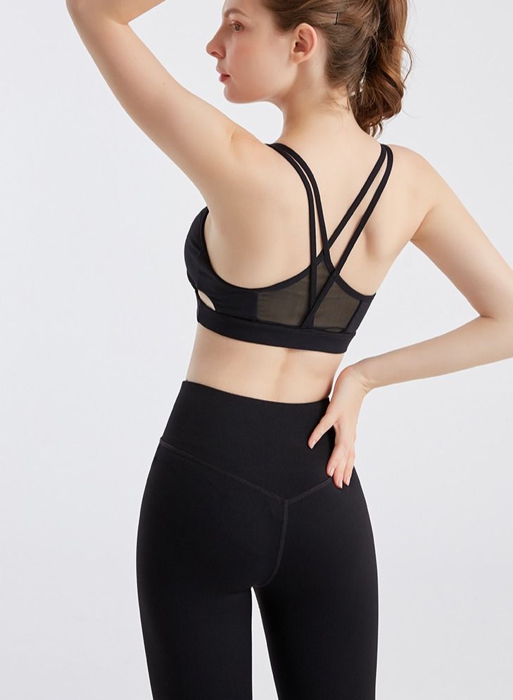 Loquat Yoga Exercise Fitness Running Bra Black  - Image 2