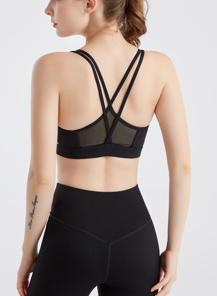 Loquat Yoga Exercise Fitness Running Bra Black  - Image 3