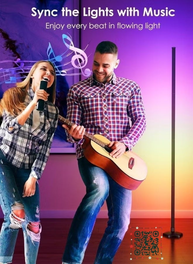 سينوروفا مصباح أرضي RGB للزوايا لغرف الألعاب - إضاءة LED متعددة الألوان مع تطبيق وتحكم عن بعد، مزامنة مع الموسيقى، إضاءة ديكور قابلة للتعتيم لغرفة النوم والمعيشة - Image 3
