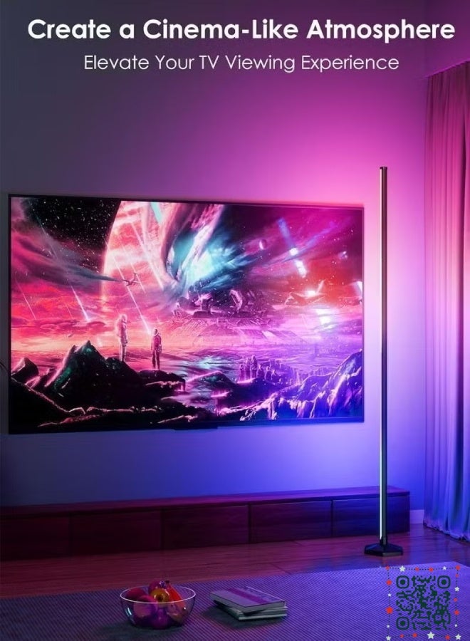 سينوروفا مصباح أرضي RGB للزوايا لغرف الألعاب - إضاءة LED متعددة الألوان مع تطبيق وتحكم عن بعد، مزامنة مع الموسيقى، إضاءة ديكور قابلة للتعتيم لغرفة النوم والمعيشة - Image 4