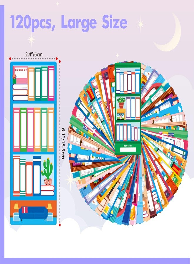 Gethelud 120 PCS Book Tracker Bookmarks, 30 Bookshelf Designs Double Sided Reading Page Markers Reading List Bookmarks for Kids, Adults, Students, Book Lovers All Ages (2.4” x 6.1”) - Image 2