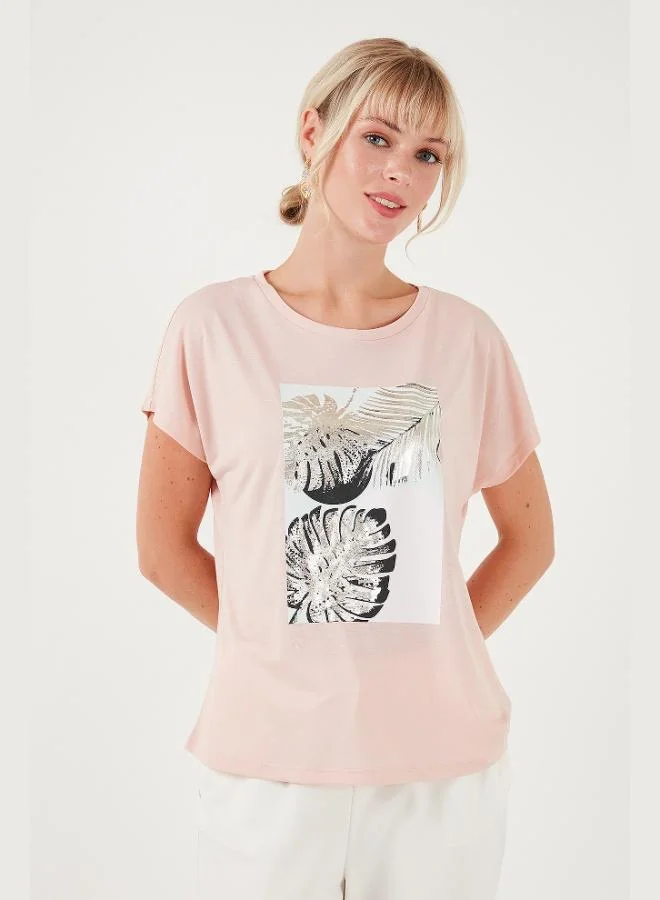 Lela Lela Printed Crew Neck Regular Fit T-Shirt Women's T-Shirt 6671004