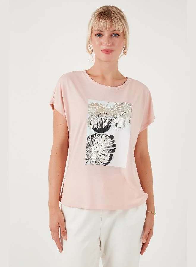 Lela Lela Printed Crew Neck Regular Fit T-Shirt Women's T-Shirt 6671004