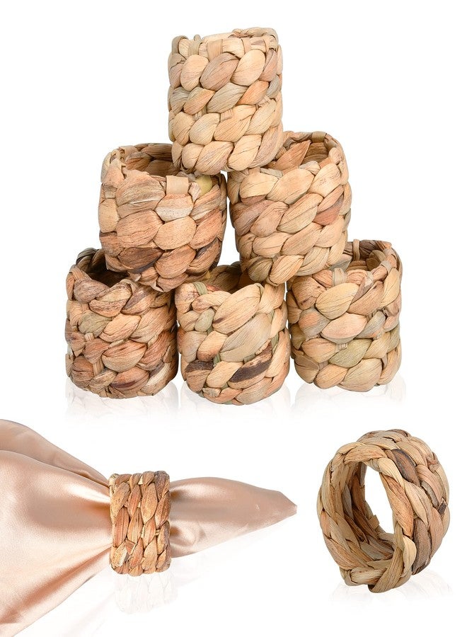 Worldity Napkin Rings Set of 8, Spring Napkin Rings, Rustic Handmade Woven Napkins Ring, Spring Table Decorations, Farmhouse Napkins for Easter, Holiday, Thanksgiving - Image 1