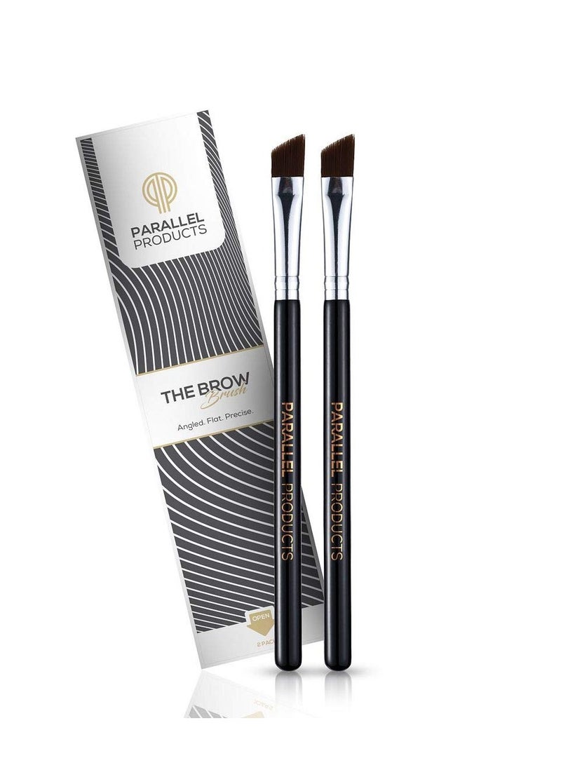 PARALLEL PRODUCTS Parallel Products - The BROW Brush - (2 Pack) Premium Angled Eyebrow Brush for Powder, Henna, Cream, Tint, Makeup, Gel, Lamination and Wax - Image 1