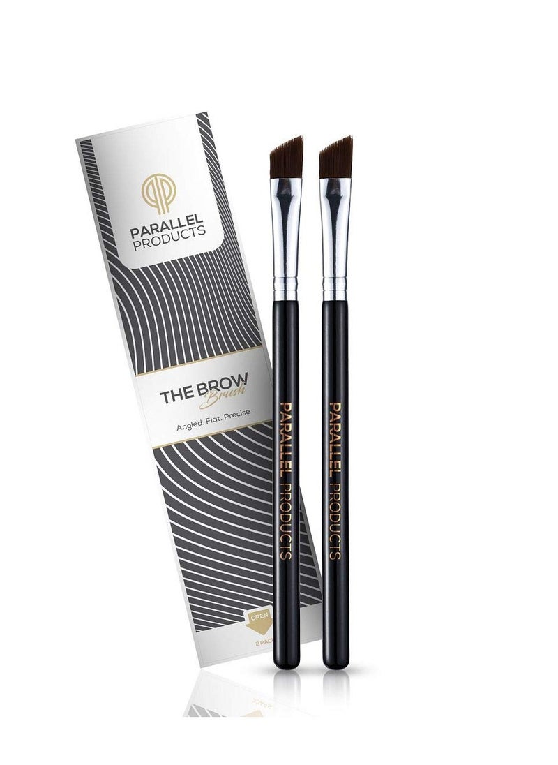 PARALLEL PRODUCTS Parallel Products - The BROW Brush - (2 Pack) Premium Angled Eyebrow Brush for Powder, Henna, Cream, Tint, Makeup, Gel, Lamination and Wax  - Image 1