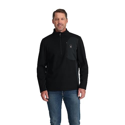 Spyder Mens Bandit Hybrid Half Zip Jacket Black M - Image 1