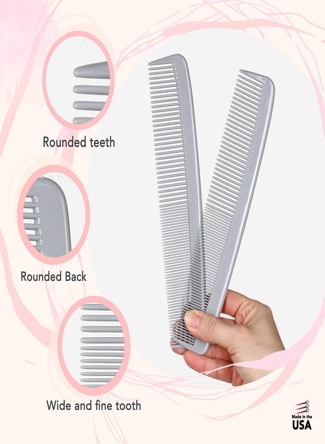 Styling Gear #303 Wide Tooth Comb Hair Detangling Comb Styling For Women, Men, Hair Stylists, Hair Comb, Wide Teeth Combs Fine Tooth Clipper Combs. 2 Piece (Gray) - Image 4