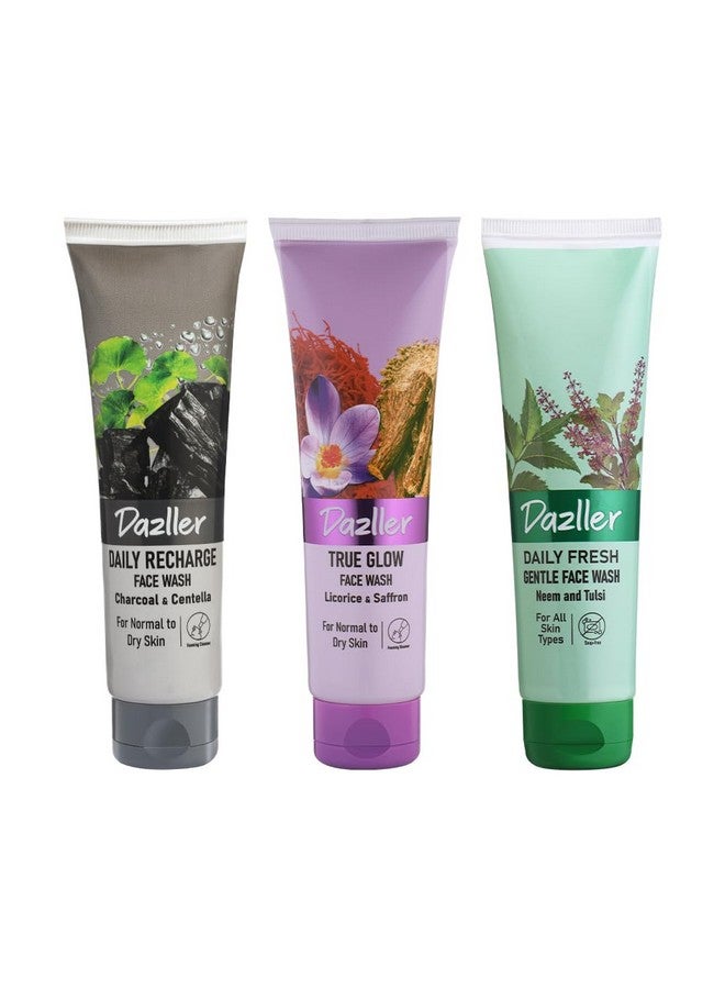 Dazller Daily Fresh Gentle Face Wash (Neem, Daily Recharge, True Glow, 100 g (Pack of 3)) - Image 1