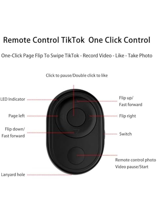 MOXO Wireless Camera Remote Shutter for Smartphs Bluetooth Remote Shutter for iPh &  Camera Wireless Remote Control Selfie on for iPad Tablet Ph Reading  Turner (Black) - Image 3