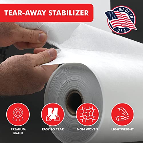 Superpunch 1.5 oz White Tear Away Stabilizer for Embroidery - 12 inch x 10 Yard Roll, SuperStable Tear Away Machine Embroidery Stabilizer Backing, Polyester & Cellulose - Made in The USA - Image 3