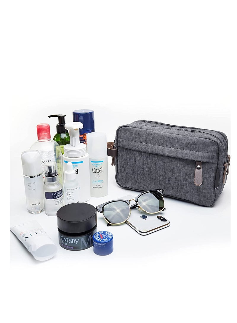 Waterproof Hanging Toiletry Bag, Oxford Cloth Travel Organizer for Cosmetics and Essentials, Lightweight Shaving Case for Men and Women (Gray)  - Image 4