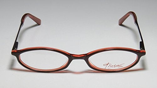 THALIA SODI Thalia Giselle Womens/Ladies Ophthalmic Adult Size Designer Full-rim Eyeglasses/Eye Glasses (50-18-140, Chocolate / Transparent Orange) - Image 3