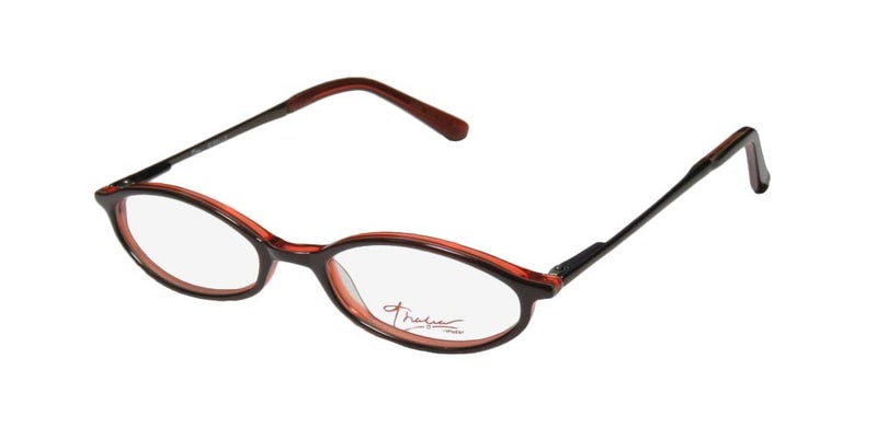 THALIA SODI Thalia Giselle Womens/Ladies Ophthalmic Adult Size Designer Full-rim Eyeglasses/Eye Glasses (50-18-140, Chocolate / Transparent Orange) - Image 1