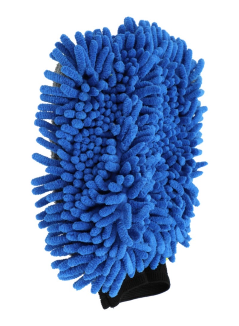 مافرا قفاز غسيل السيارة الفاخر ذو الوجهين باللونين الأزرق والأصفر - Image 3