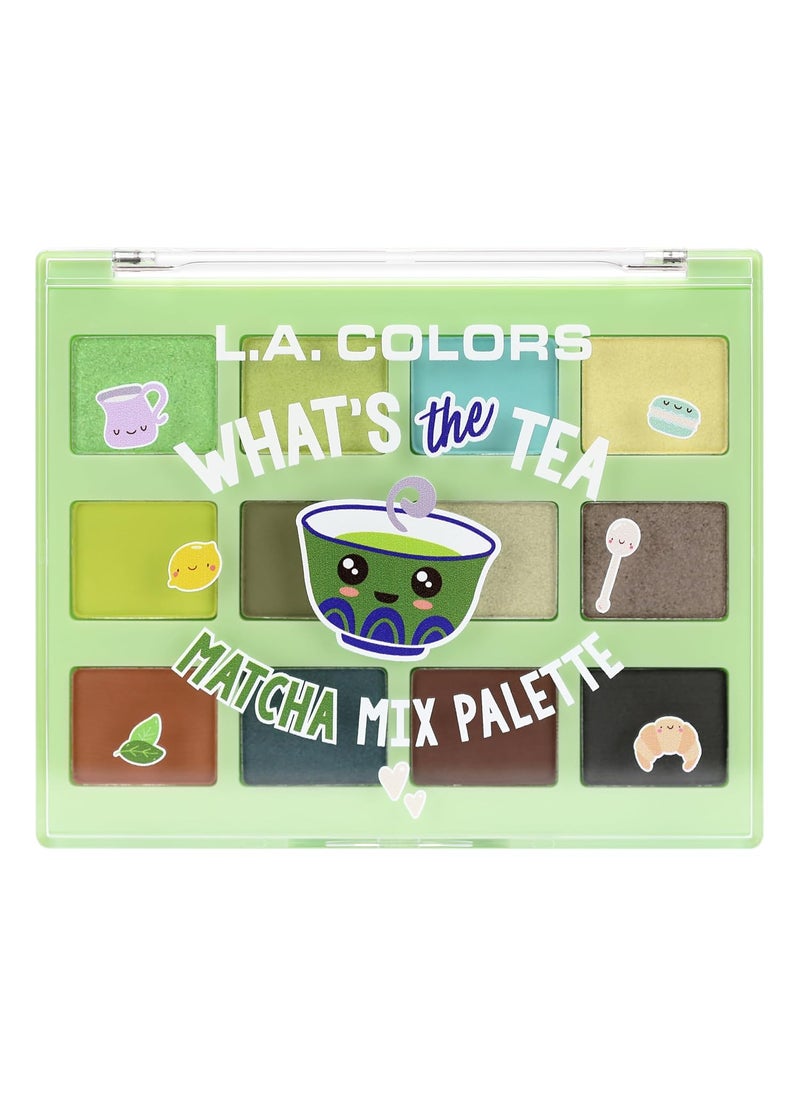 L.A. Colors - L.A. COLORS Let's Talk Tea Eyeshadow, Matcha Mix CES435 - Image 1