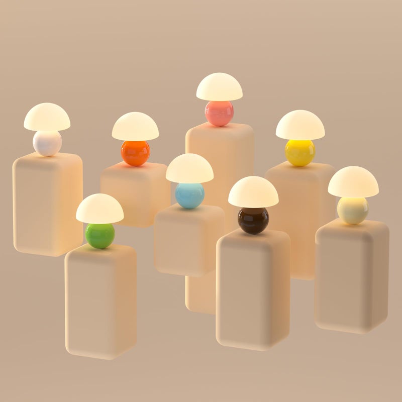 Dawnwake Mushroom Lamp Table Lamp for Bedroom,Desk Bedside Small Lamps for Living Room Night Stands,Mushroom Decor Cute Mini Modern Mid Century Lamps,Unique Aesthetic Home Living Room Decor(White) - Image 5