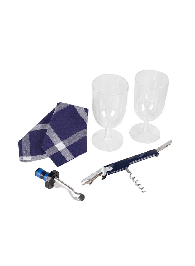 Wine Tote Bag with Cooler Compartment?Picnic Set Carrying Two Sets of Tableware - Image 3
